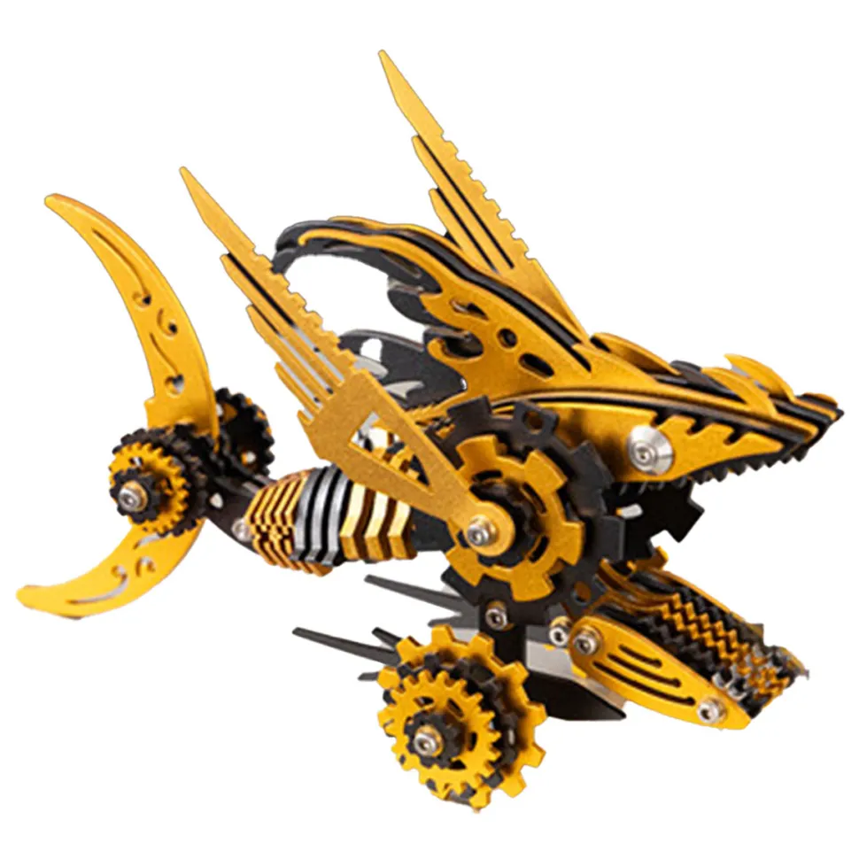 3D Metal Mechanical Sawtooth Shark Assembly Model Kit