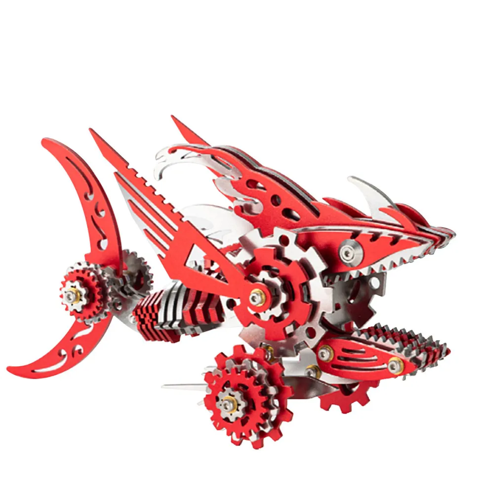 3D Metal Mechanical Sawtooth Shark Assembly Model Kit