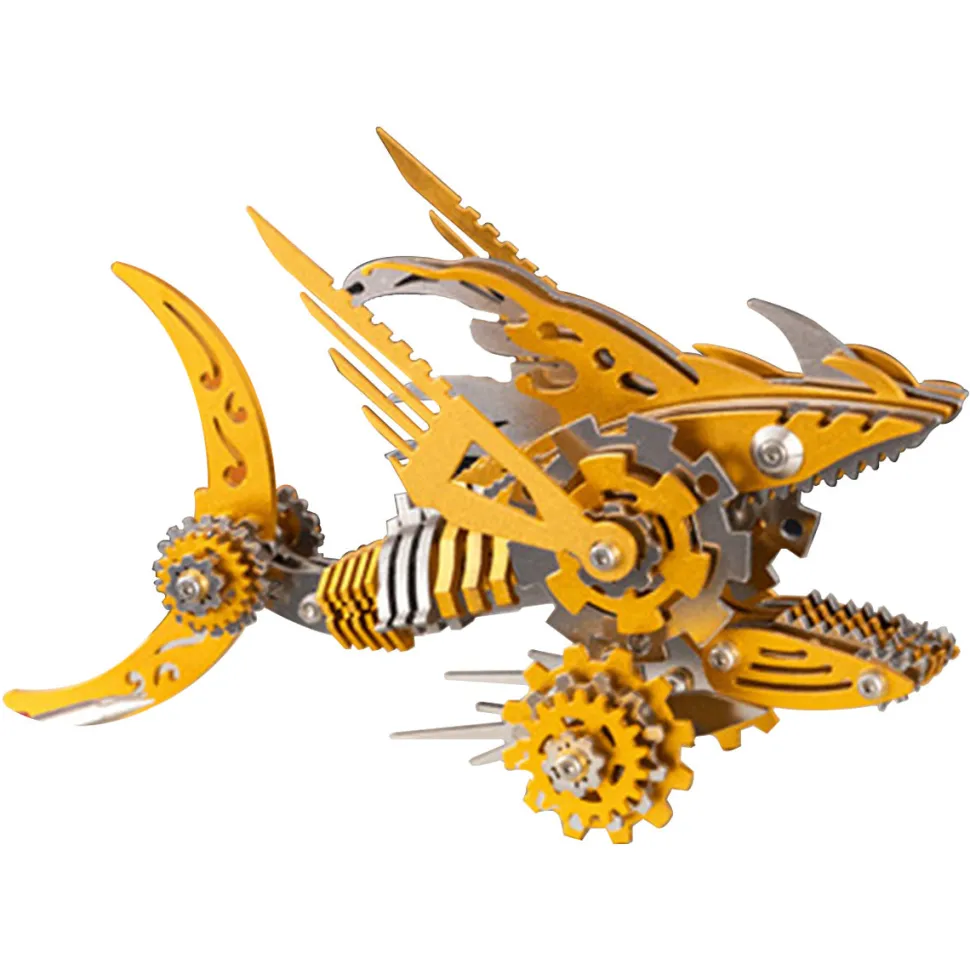 3D Metal Mechanical Sawtooth Shark Assembly Model Kit