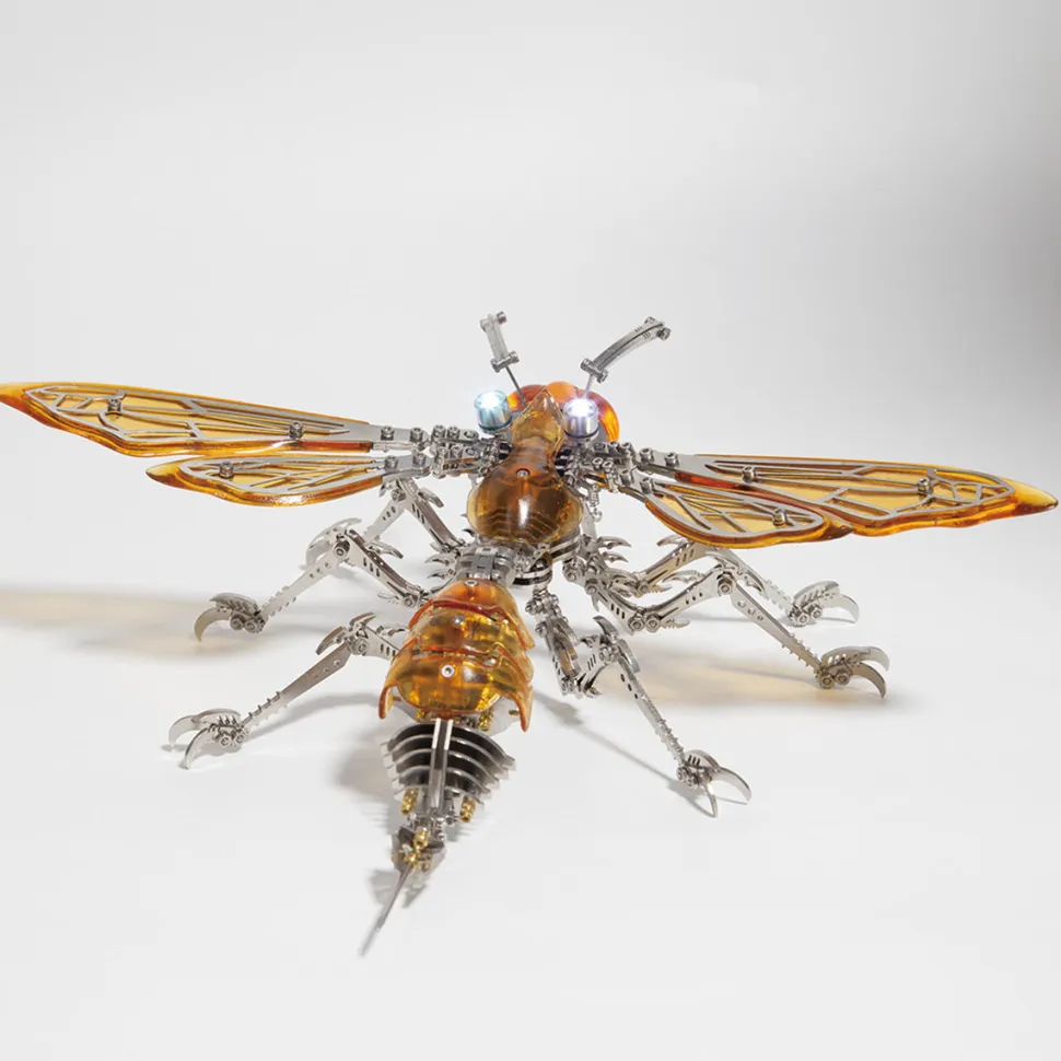 3D Metal Mechanical Wasp Puzzle Model Kit with LED Lights