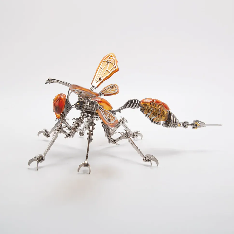 3D Metal Mechanical Wasp Puzzle Model Kit with LED Lights