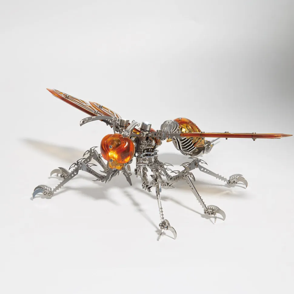 3D Metal Mechanical Wasp Puzzle Model Kit with LED Lights