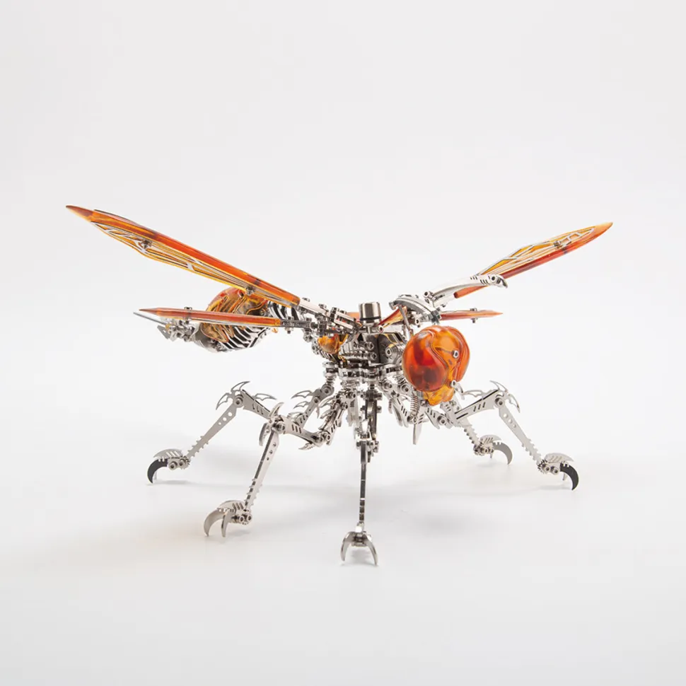 3D Metal Mechanical Wasp Puzzle Model Kit with LED Lights