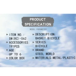 3D Metal Puzzle Bicycle Assembly Kit DIY Model Toys Kit Adults Kids -191PCS