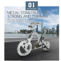 3D Metal Puzzle Bicycle Assembly Kit DIY Model Toys Kit Adults Kids -191PCS