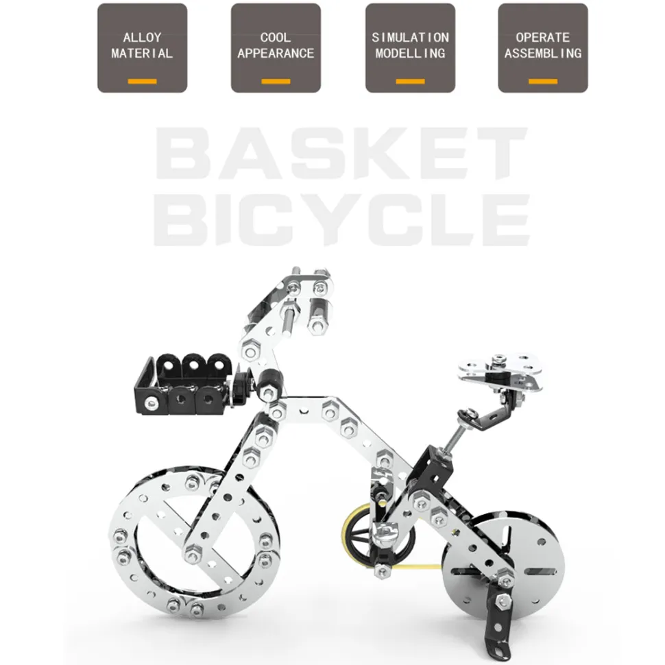 3D Metal Puzzle Bicycle Assembly Kit DIY Model Toys Kit Adults Kids -191PCS