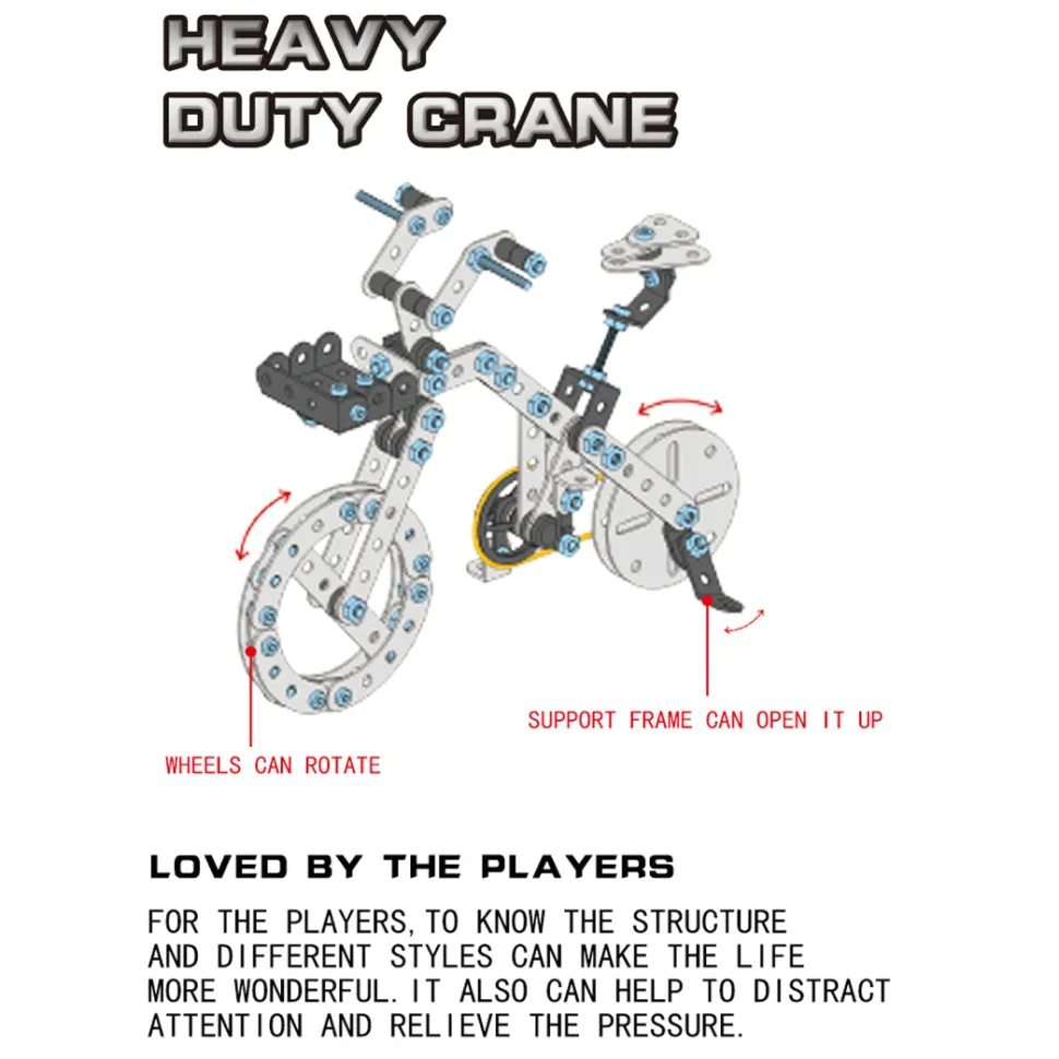 3D Metal Puzzle Bicycle Assembly Kit DIY Model Toys Kit Adults Kids -191PCS
