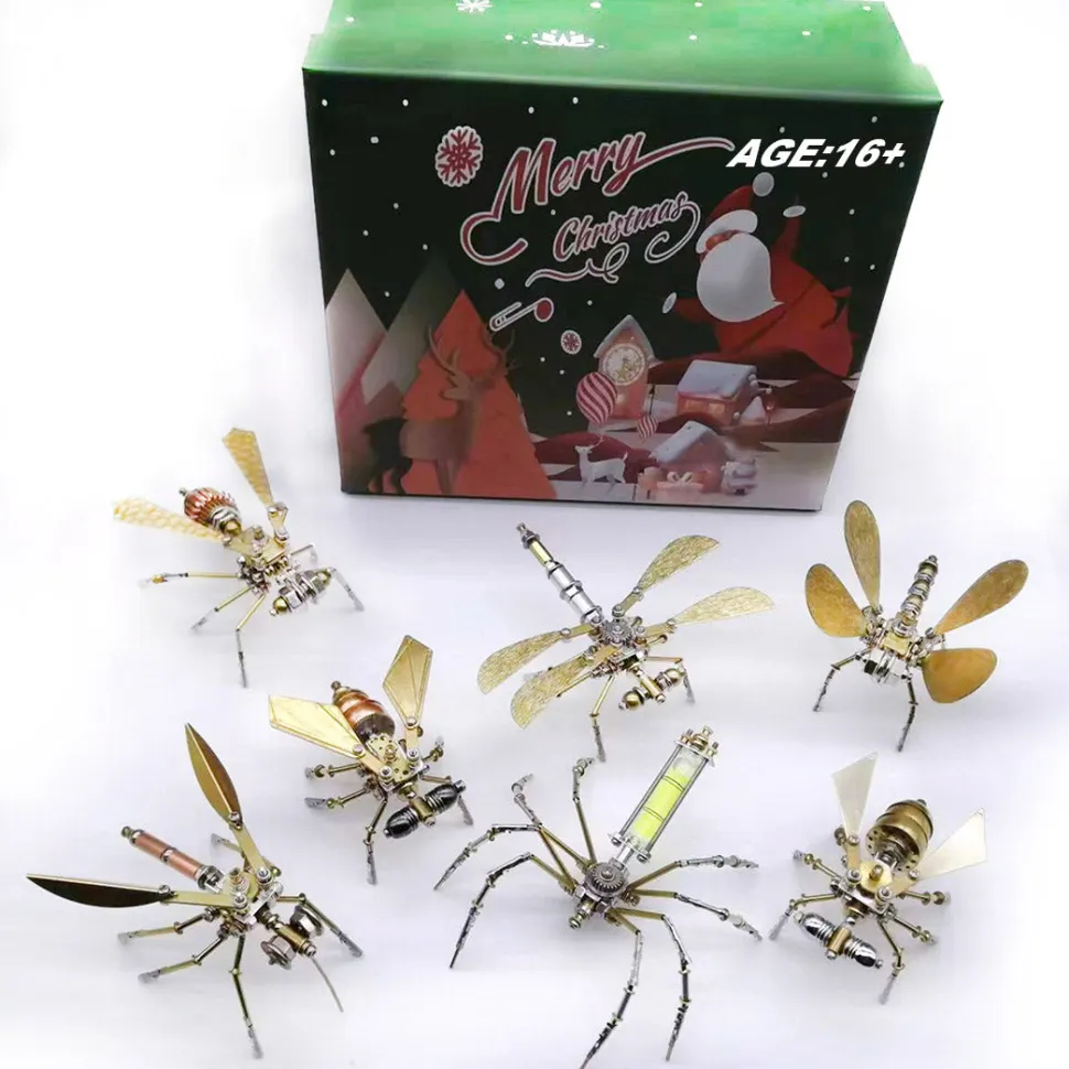 3D Metal Puzzle DIY Mini Steampunk Small Insects Metal Assembly Model Christmas Kit Sets