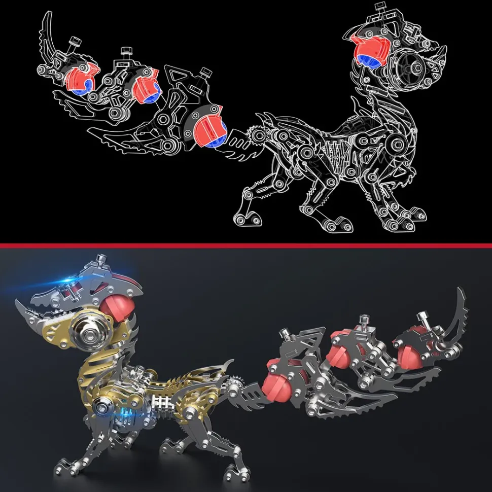 3D Metal Puzzle Mechanical Fox DIY Model Assembly Creative Toy Set