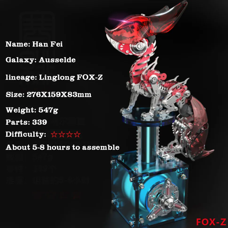 3D Metal Puzzle Mechanical Fox DIY Model Assembly Creative Toy Set
