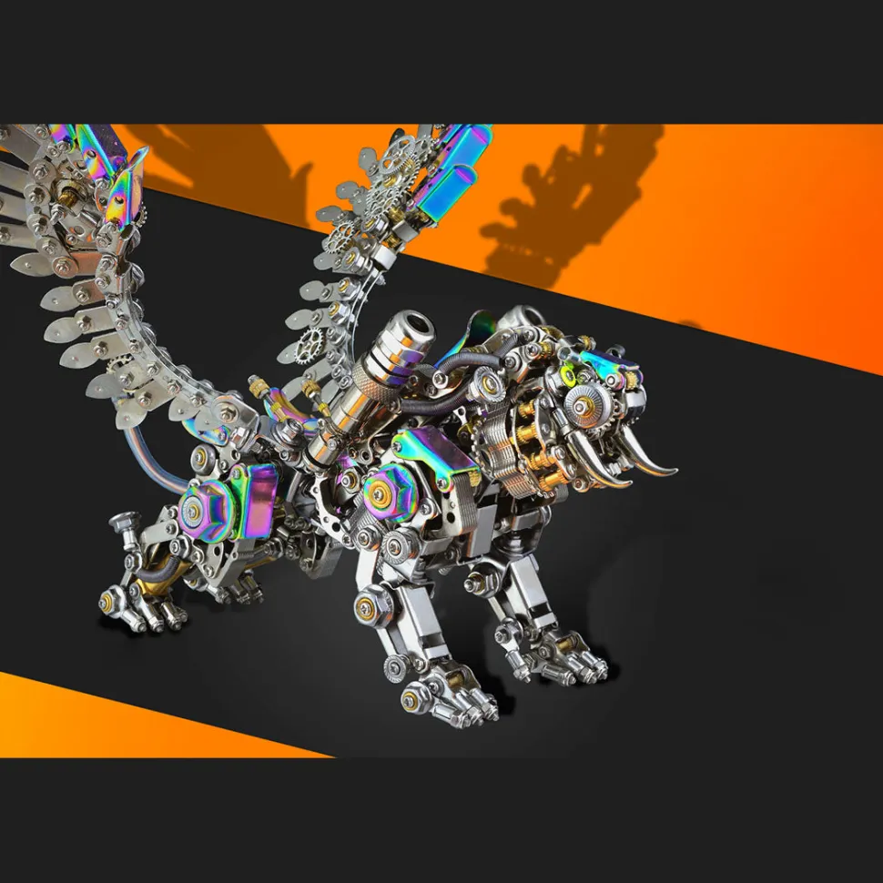3D Metal Puzzle Tiger Model Kit Bengal Tiger and Smilodon with Wing-700PCS+