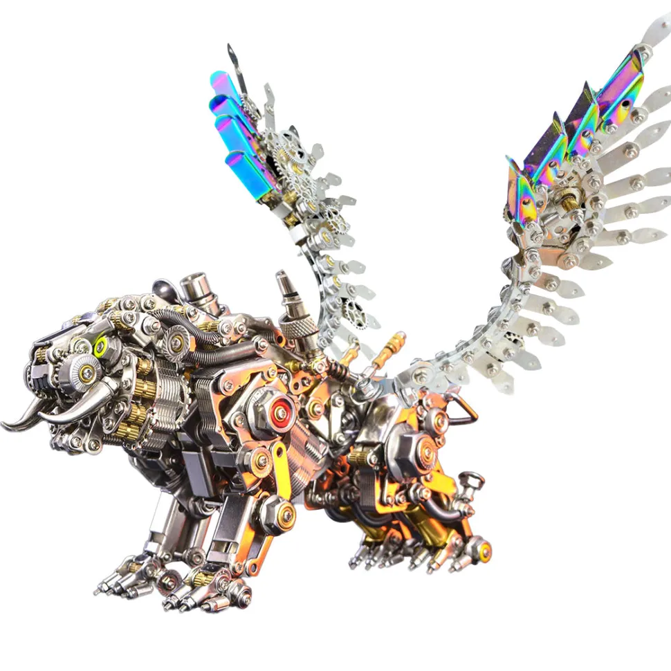 3D Metal Puzzle Tiger Model Kit Bengal Tiger and Smilodon with Wing-700PCS+