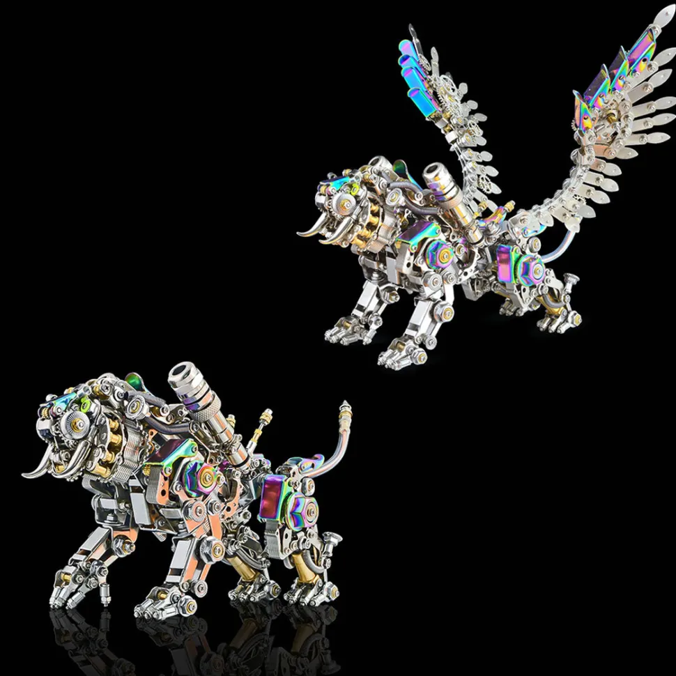3D Metal Puzzle Tiger Model Kit Bengal Tiger and Smilodon with Wing-700PCS+