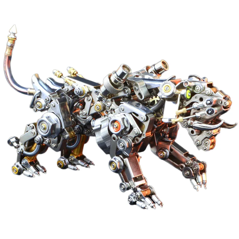 3D Metal Puzzle Tiger Model Kit Bengal Tiger and Smilodon with Wing-700PCS+