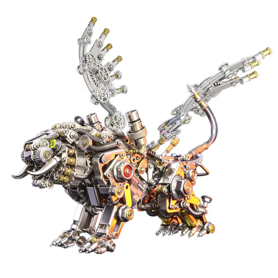 3D Metal Puzzle Tiger Model Kit Bengal Tiger and Smilodon with Wing-700PCS+