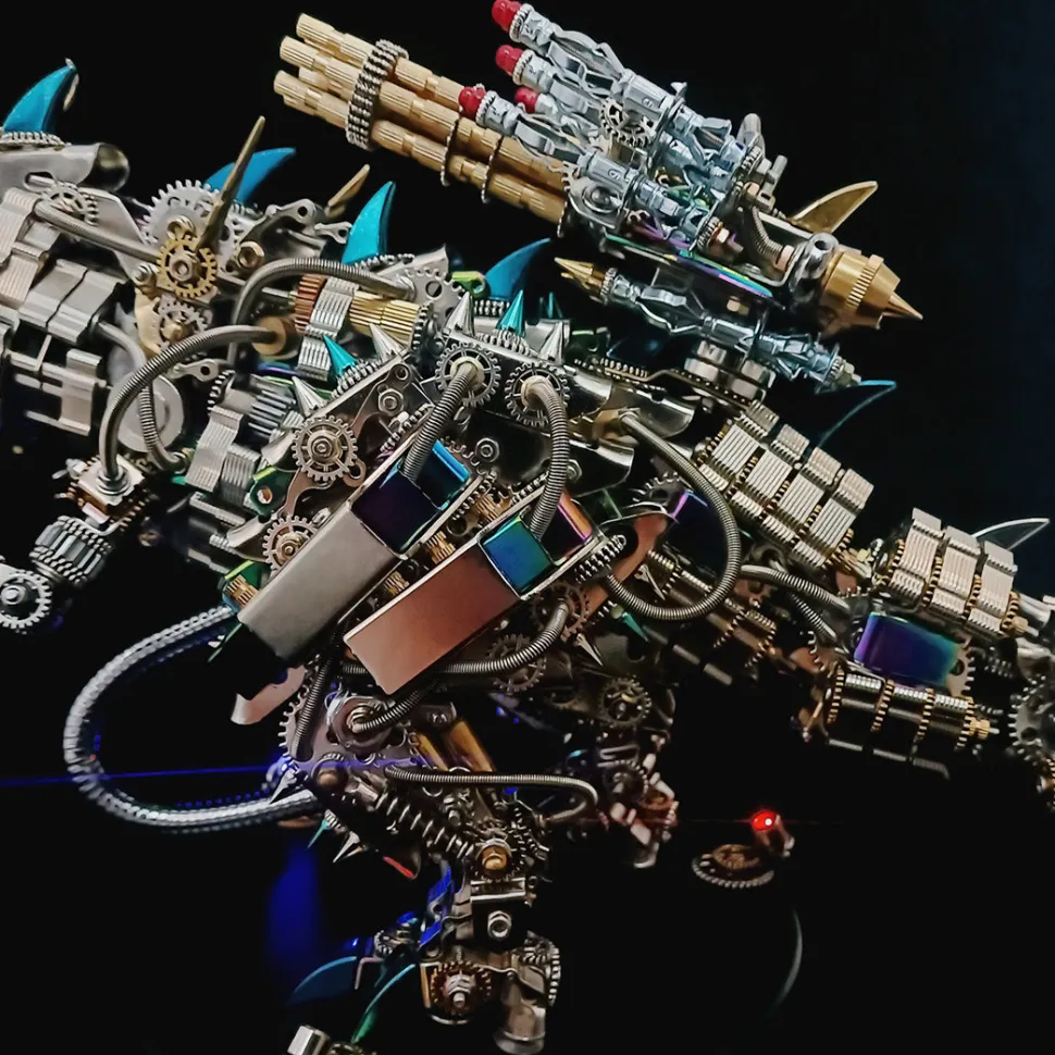 3D Metal Rex Dinosaur Mechanical Puzzle DIY Assembly Model Kit - 2500PCS+55cm Height