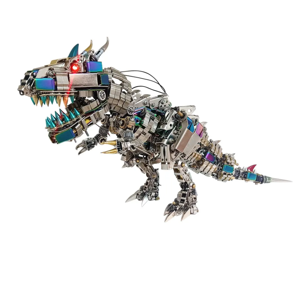 3D Metal Rex Dinosaur Mechanical Puzzle DIY Assembly Model Kit - 2500PCS+55cm Height