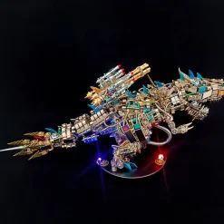 3D Metal Rex Dinosaur Mechanical Puzzle DIY Assembly Model Kit - 2500PCS+55cm Height
