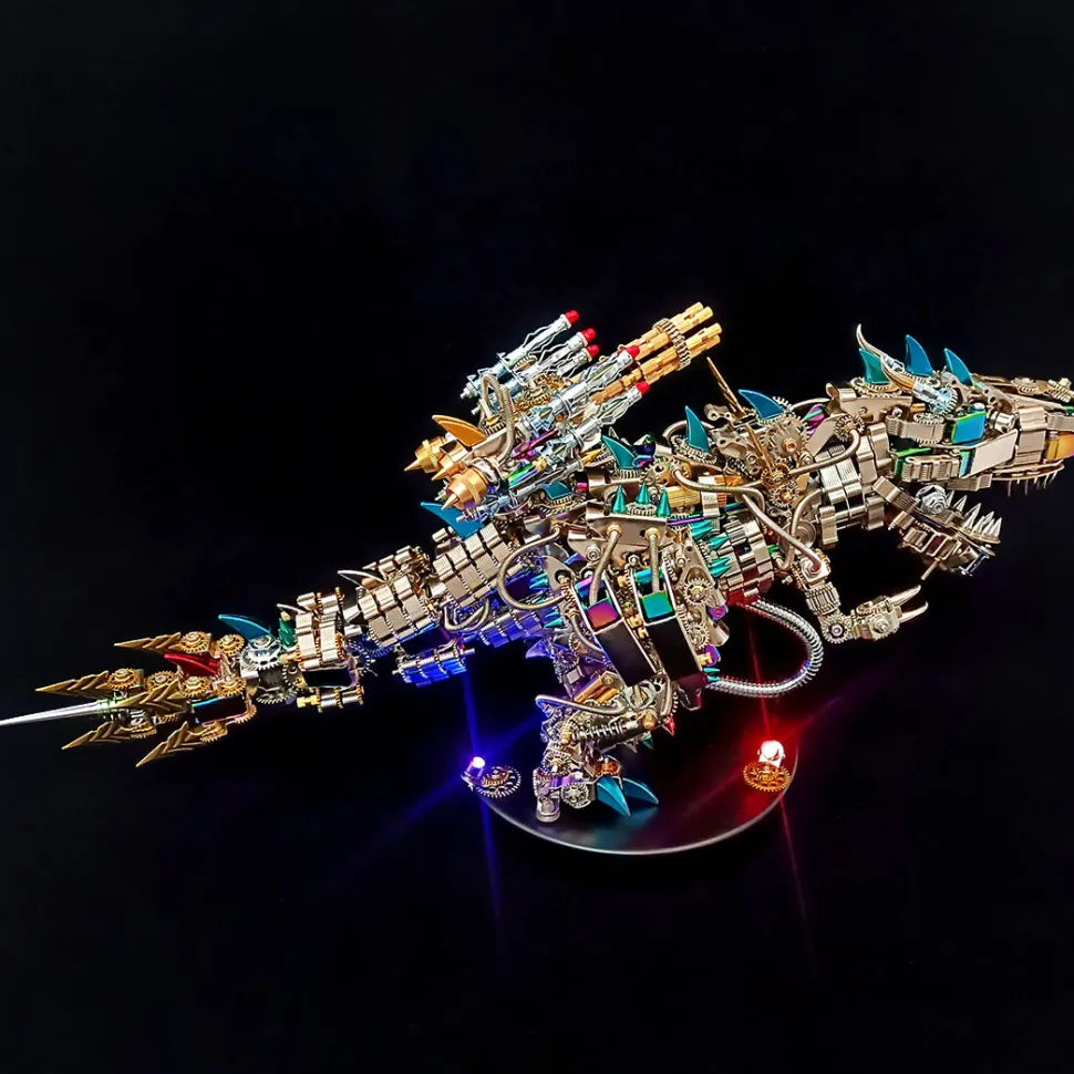 3D Metal Rex Dinosaur Mechanical Puzzle DIY Assembly Model Kit - 2500PCS+55cm Height