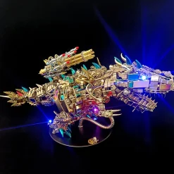 3D Metal Rex Dinosaur Mechanical Puzzle DIY Assembly Model Kit - 2500PCS+55cm Height