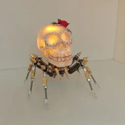 3D Metal Skull Spider Night Light Assembly Model Kit