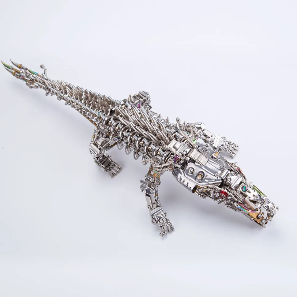 3D Metal Sleeping Crocodile DIY Metal Puzzle Model Kit Mechanical Assembly Crafts 1500+PCS