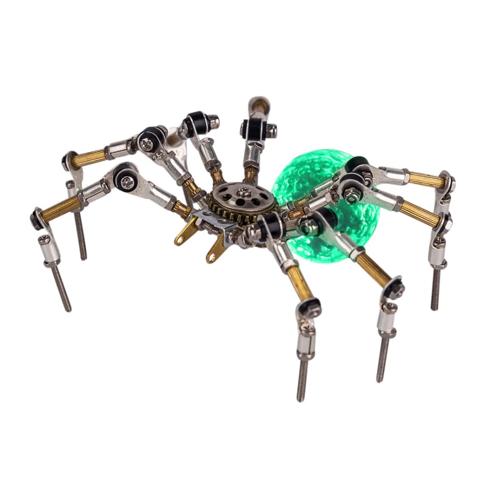 3D Metal Spider Model DIY Kits with 3CM Glowing LED Crystal Ball -270PCS+