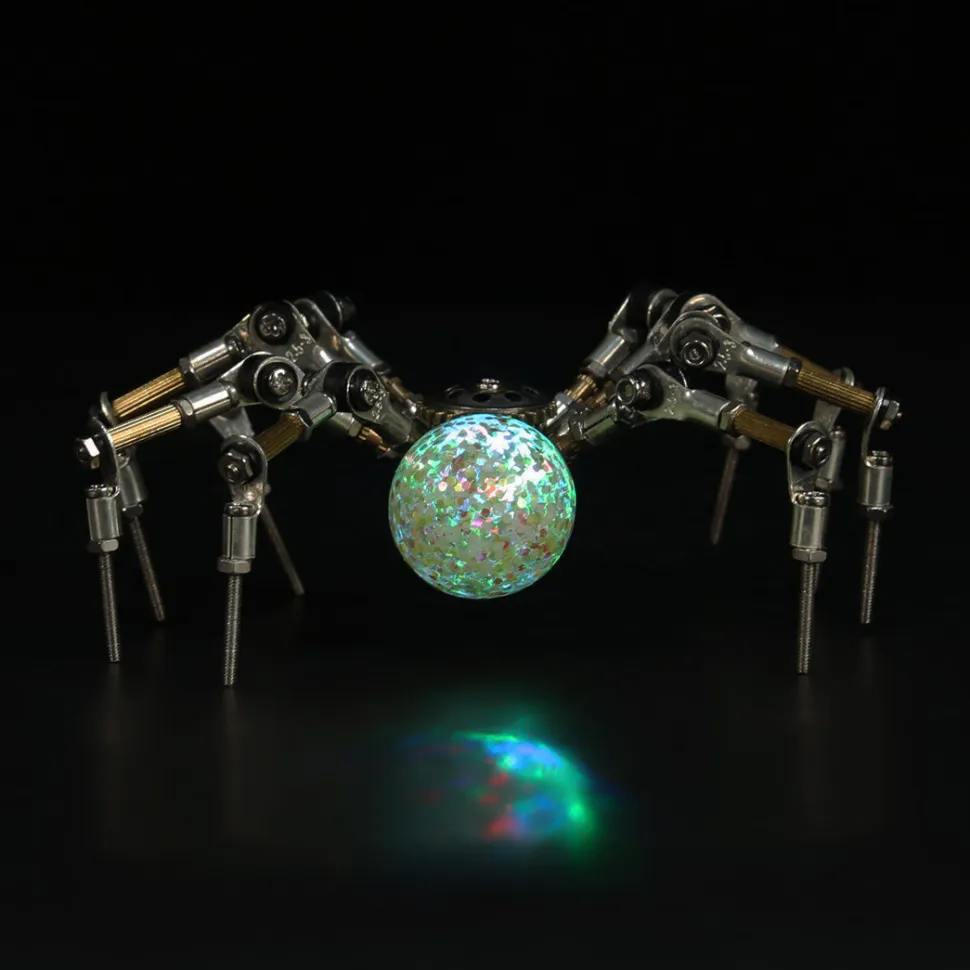 3D Metal Spider Model DIY Kits with 2CM Glowing Crystal Ball -270PCS+
