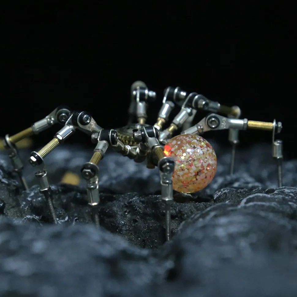 3D Metal Spider Model DIY Kits with 2CM Glowing Crystal Ball -270PCS+