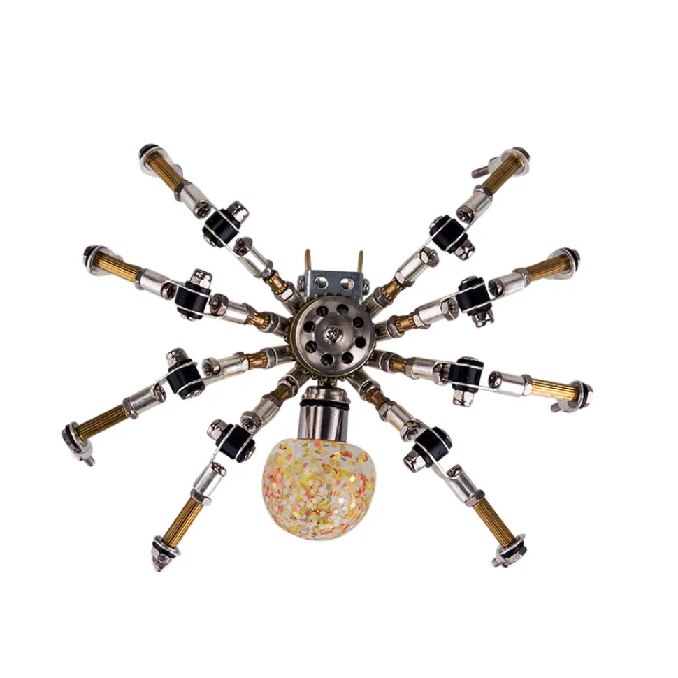 3D Metal Spider Model DIY Kits with 2CM Glowing Crystal Ball -270PCS+