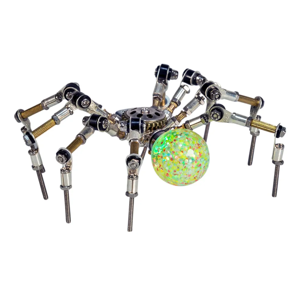 3D Metal Spider Model DIY Kits with 2CM Glowing Crystal Ball -270PCS+