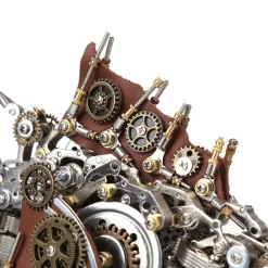 3D Metal Steampunk Craft Puzzle Mechanical Anglefish Model DIY Assembly with Luminous Bulb Creative Gift-1064PCS+