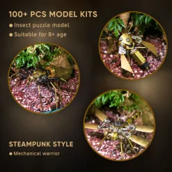 3D Metal Steampunk Craft Puzzle Mechanical Insect Model DIY Assembly Animal Jigsaw Puzzle Kit - Make Your Own Advent Calendar - Creative Gift-650PCS+