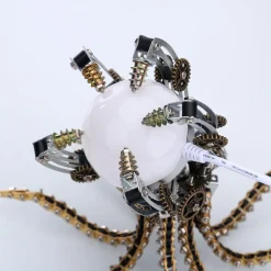 3D Metal Steampunk Galaxy Craft Puzzle Mechanical Octopus with Desk Lamp Model DIY Assembly for Home Decor Creative Gift-1060PCS