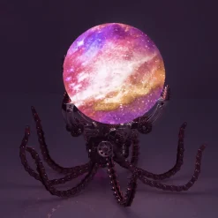 3D Metal Steampunk Galaxy Craft Puzzle Mechanical Octopus with 16 Colors Tap and Remote Control Lamp Model DIY Assembly for Home Decor Creative Gift-1060PCS
