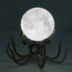 3D Metal Steampunk Galaxy Craft Puzzle Mechanical Octopus with 16 Colors Tap and Remote Control Lamp Model DIY Assembly for Home Decor Creative Gift-1060PCS