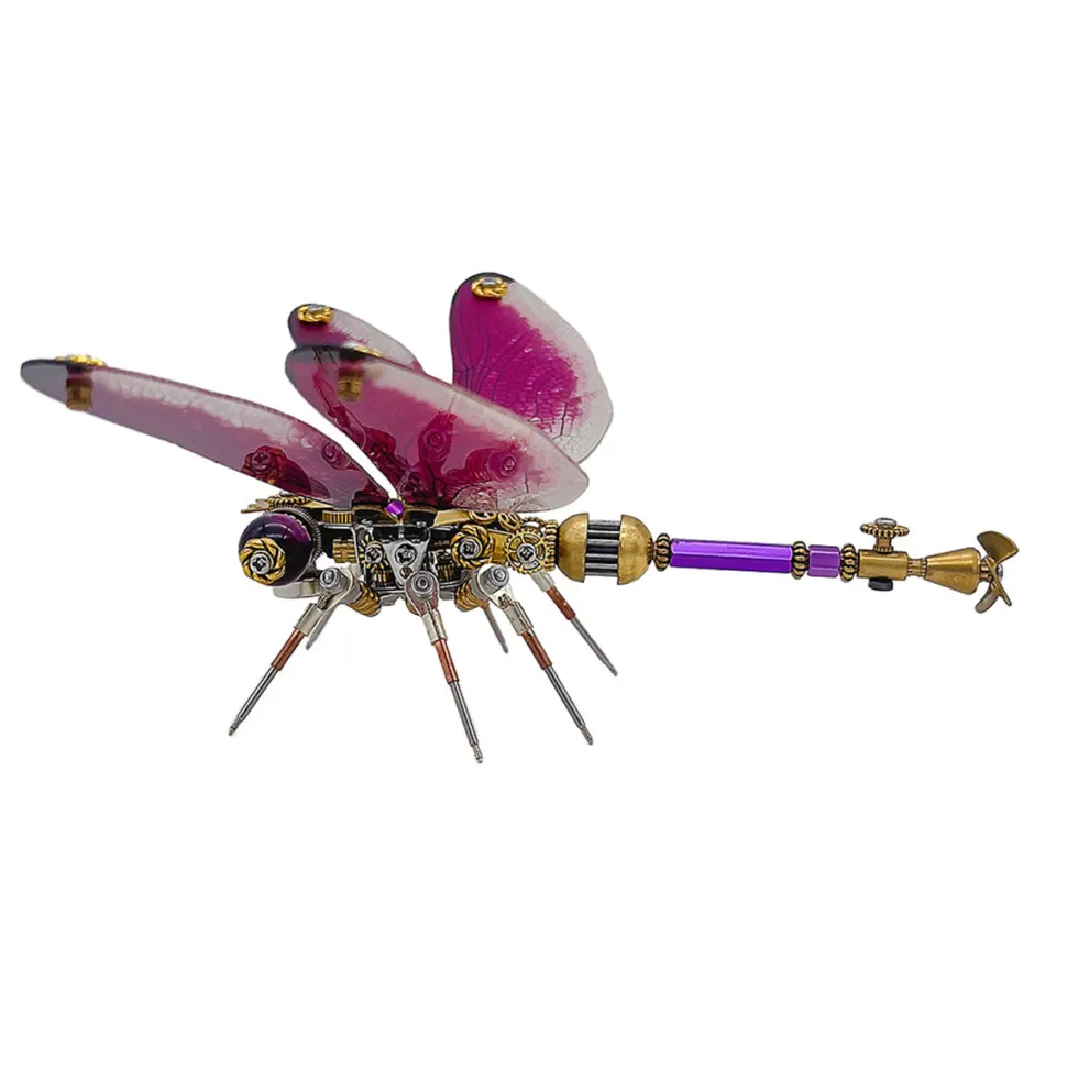 3D Metal Steampunk Insect Assembly Model Kit with Magnetic Display Base
