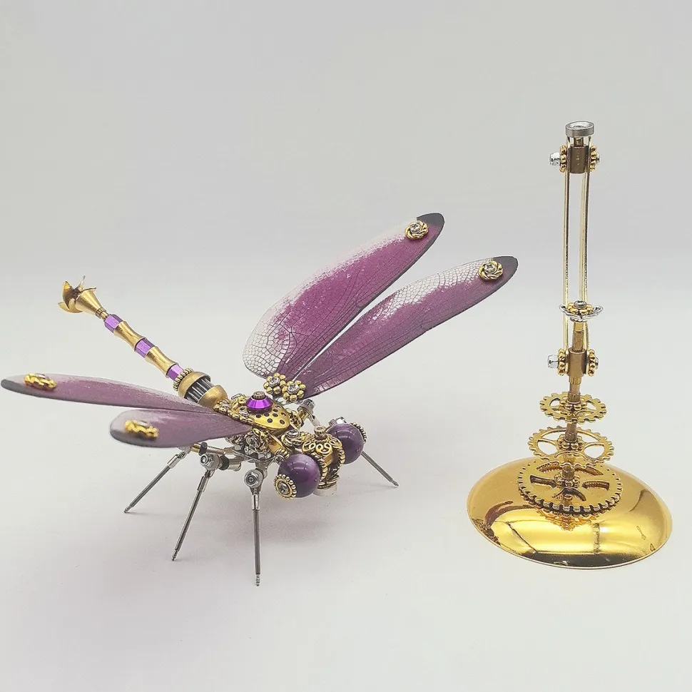 3D Metal Steampunk Insect Assembly Model Kit with Magnetic Display Base