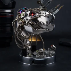 3D Metal Steampunk Moving Mechanical Dinosaur Head Model Kits - 180PCS+