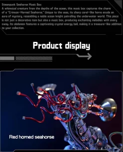 3D Metal Steampunk Seahorse Music Box Assembly Model Kit