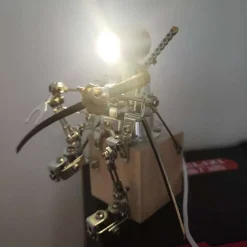 3D Metal Steampunk Shining Blade Steel Samurai Model