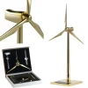 3D Metal Windmill Assembly Model Solar Powered Wind Turbine Model Golden