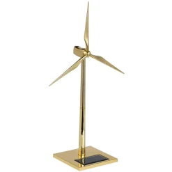 3D Metal Windmill Assembly Model Solar Powered Wind Turbine Model Golden