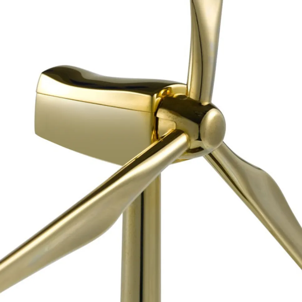 3D Metal Windmill Assembly Model Solar Powered Wind Turbine Model Golden