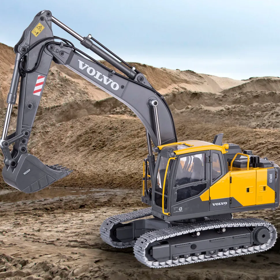 DOUBLE E 1:14 2.4G RC Excavator Metal Engineering Remote Control Construction Vehicle - Electric Cylinder Version RTR