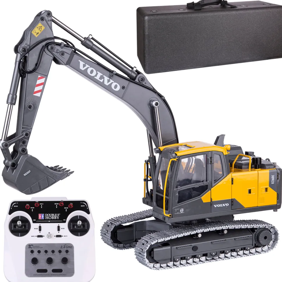 DOUBLE E 1:14 2.4G RC Excavator Metal Engineering Remote Control Construction Vehicle - Electric Cylinder Version RTR