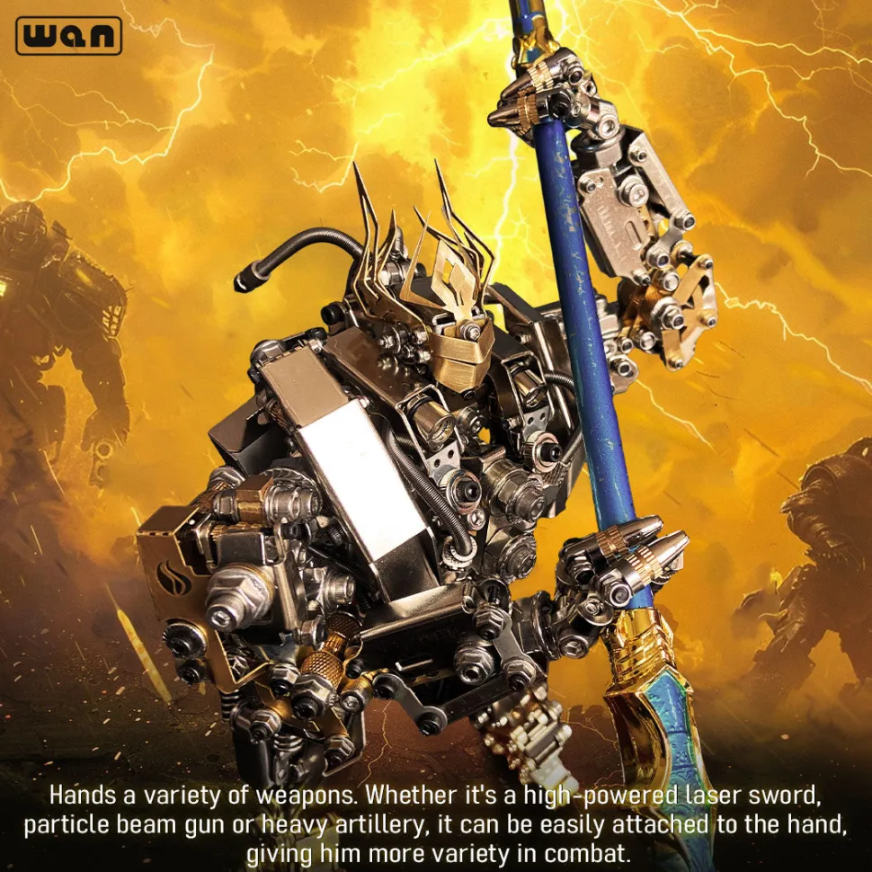3D Protoss Mecha Metal Model With Light Steampunk DIY Assembly Jigsaw Crafts 1020+Pcs