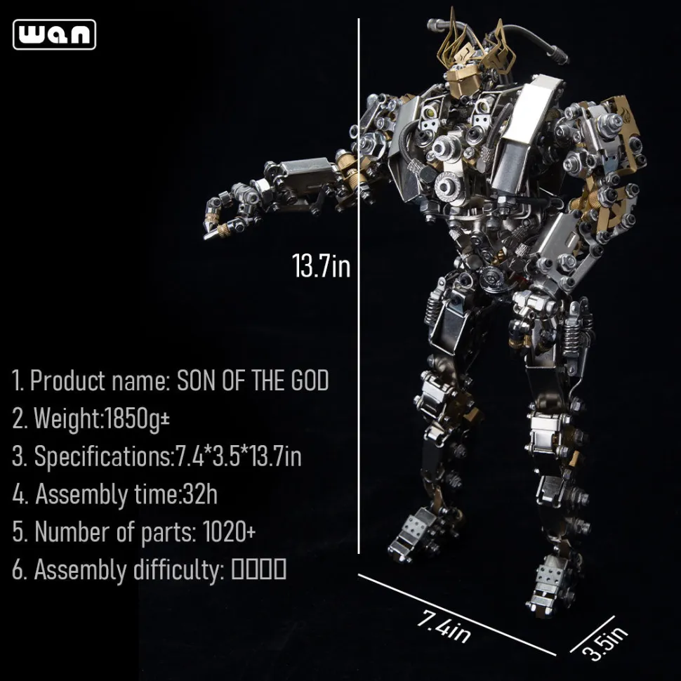 3D Protoss Mecha Metal Model With Light Steampunk DIY Assembly Jigsaw Crafts 1020+Pcs