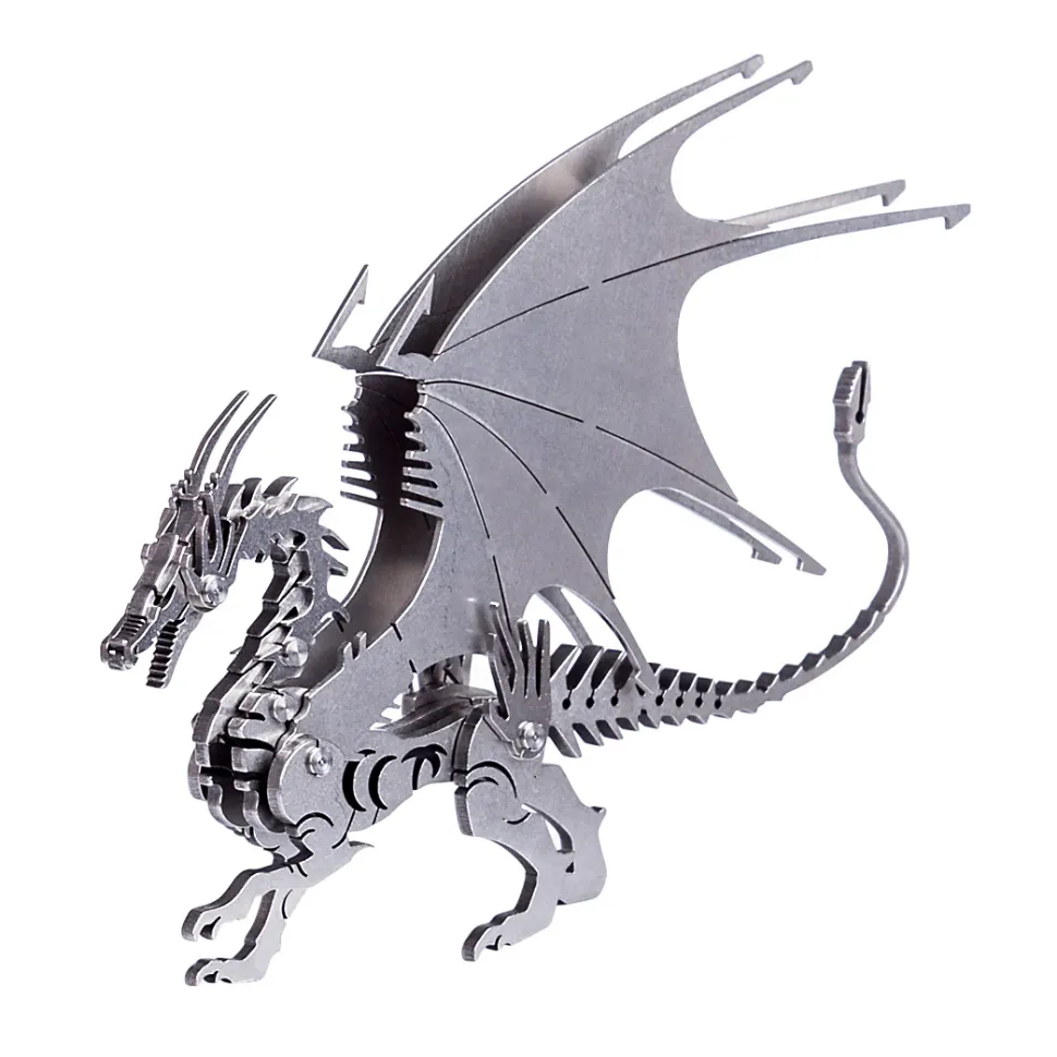 3D Puzzle DIY Model Kit Dragon Metal Games Creative Gift