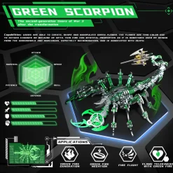 3D Puzzle DIY Model Kit Jigsaw Metal Scorpion King Mechanical Assembly Crafts-200PCS+